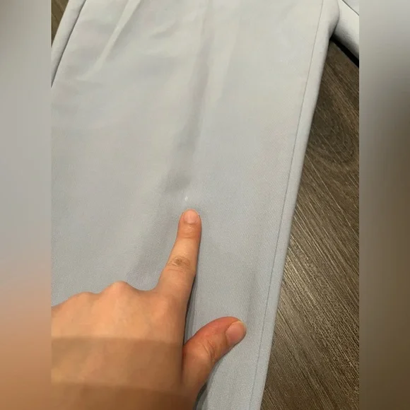 ZARA WOMAN HIGH-WAISTED PANTS LIGHT BLUE - Picture 10 of 15